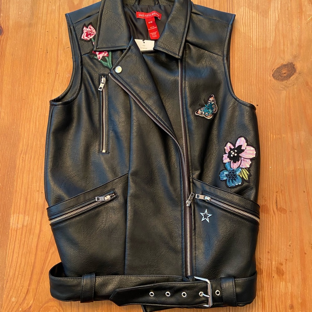 Faux leather vest